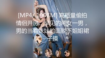 [MP4/ 1008M] 高质量偷拍情侣开房，罕见的两女一男，男的当着妹妹的面脱下姐姐裙子摸